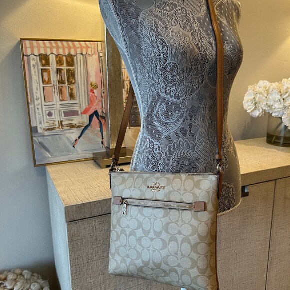 Coach Rowan File Monogram Bag in Signature Canvas - Picture 1 of 6